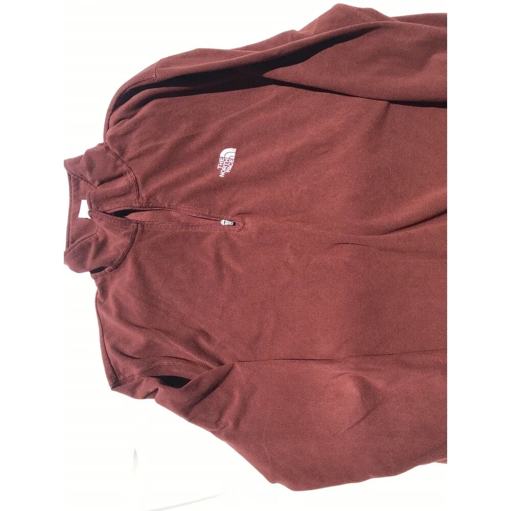 The North Face Mens TKA 100 Glacier Quarter Zip Fleece Pullover Maroon XLarge